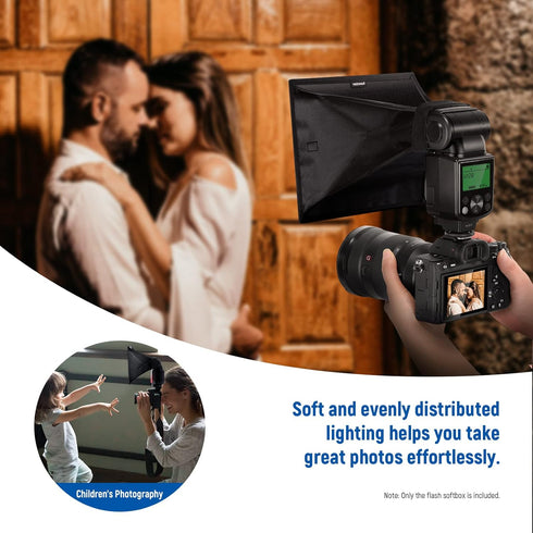 NEEWER Flash Diffuser Light Softbox 9" x 7", Universal, Collapsible with Storage Pouch Compatible with Canon Nikon Sony Godox Yongnuo NEEWER speed...