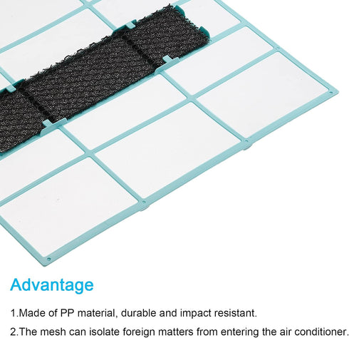PATIKIL 11.81" x 11.02" Air Conditioner Air Filter, Plastic Air Filtering Screen Replacement with Air Filter Foam for HVAC, Blue Black...