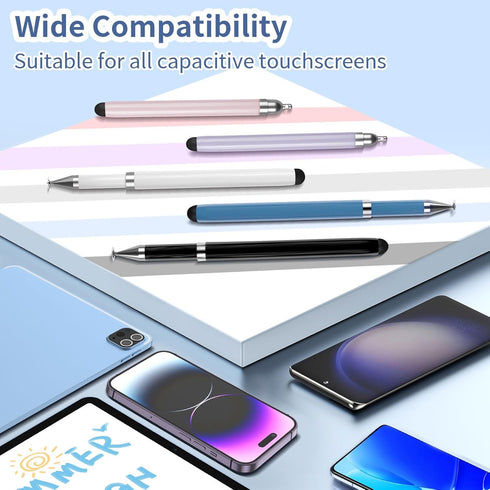 2-in-1 Stylus, Stylus Pen for Touchscreen, 4 PCS Stylus Pen for iPad, High Sensitivity & Precision Suitable for All Touch Screens of iPhone/ipad/A...