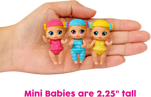 Baby Born Surprise Mini Babies Series 5 2.25'' - Unwrap Surprise Twins or Triplets Collectible Baby Dolls with Soft Swaddle, Blanket, Rocking Hors...