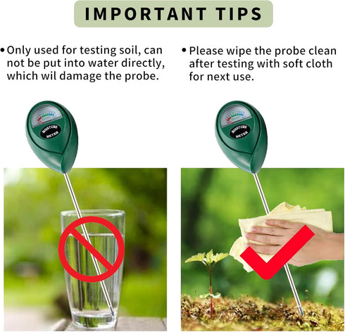 Soil Moisture Meter, 2 Pack Plant Water Meter Soil Meter Moisture Sensor Hygrometer for Indoor Outdoor Plant Care,No Battery Needed(Green + Black)...