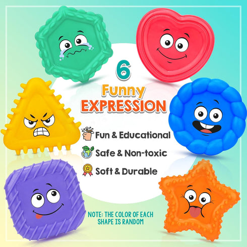 Sensory Toys for Kids Toddlers - Social Emotional Feelings Toys for Special Needs, Texture Shapes Learning Tactile Toy Preschool Classroom Must Ha...