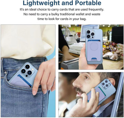 AUROX for Magsafe Wallet, Magnetic Wallet for iPhone 15/14/13/12 Series, Magnetic Card Wallet Holder Compatible with PopSocket Phone Grips, Exclud...