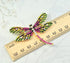 Gyn&Joy Golden Tone Colorful Crystal Rhinestone Dragonfly Flying Insect Brooch Pin For Women BZ198...