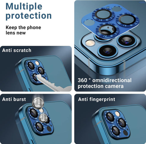 Korecase for iPhone 12 Pro Max Camera Lens Protector, Anti Scrach HD Tempered Glass Camera Screen Protector Cover,Aluminum Alloy Whole Camera Lens...