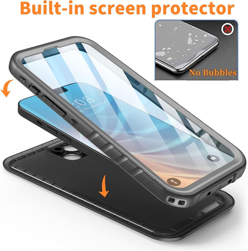 Cozycase Compatible with iPhone 14 Plus Waterproof Case - Full Body Shockproof Dustproof Dropproof Built in Screen Protector Rugged Waterproof Cas...