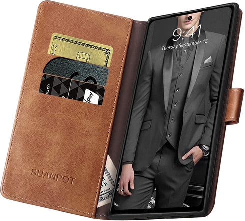 SUANPOT for Samsung Galaxy Note 10 6.3" with RFID Blocking Leather Wallet case Credit Card Holder, Flip Folio Book Cell Phone case Cover for Women...