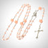 Nazareth Store Catholic Pink Pearl Beads Rosary Necklace Maddona Holy Soil Medal & Cross Crucifix...