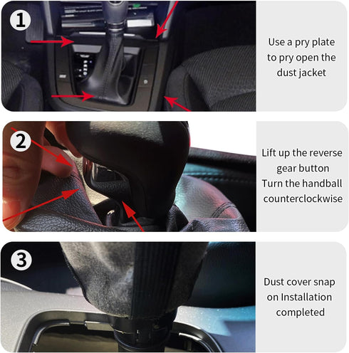 Leather Shifter Boot Cover for Car Gear Shift Anti-Dust,Fashion Car Shift Knob Cover Car Decorations,Universal Gear Shift Knob Cover Car Accessori...