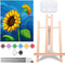VOCHIC Paint and Sip kit Pre Drawn Canvas Painting Kit for Adults Kids, Canvas Painting Party Supplies Kit with Picture to Paint 1 Easel, 8 Acryli...