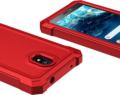 for Nokia C100 Case,Nokia C100 Phone Case with Screen Protector,Front Back Full Body Protective Design Frosted PC Back Soft TPU Bumper Raised Corn...
