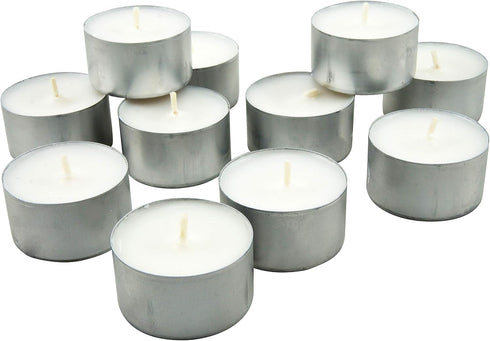 Stonebriar Bulk 50 Pack Unscented Smokeless Long Tea Light Candles with 8 Hour Extended Burn Time, White, 50 Count...