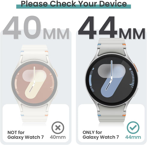 Tensea [5+5Pack for Samsung Galaxy Watch 7 Screen Protector Case 44mm Accessories, Hard PC Bumper/HD Anti-Fog Tempered Glass Protective Film, Face...