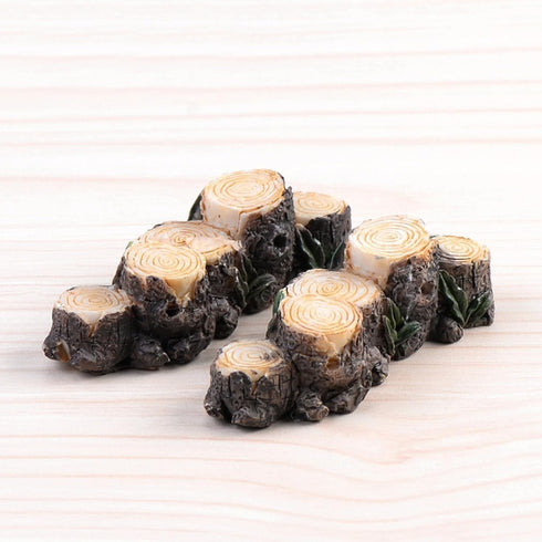 1Pc Brown Yard and Garden Decor Miniature Resin Stump Micro Landscape Fairy Garden Mini Ornament Dollhouse Decor Garden Sculptures and Statues...