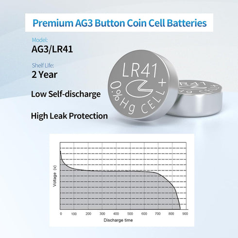 LR 41 Batteries LR41 Button Batteries AG3 LR736 SR41 Watch Battery 736 (40 Count (Pack of 1))...