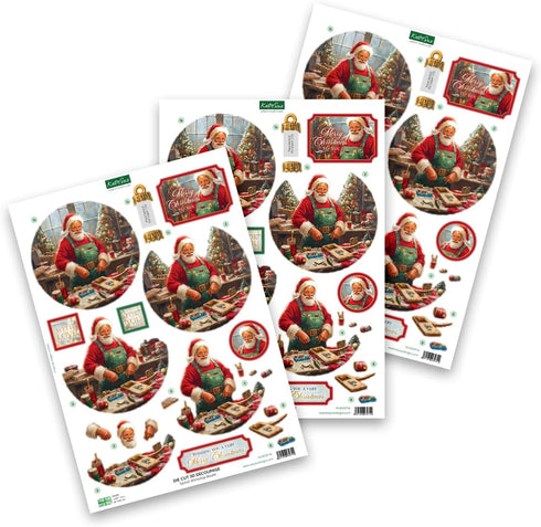 Katy Sue Christmas Ball Ornaments Die Cut Decoupage Selection Pack.12 Pre-Cut Die Cut Sheets for Christmas Card Making Supplies, Card Toppers & Pa...