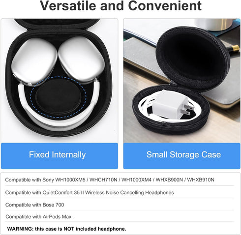 MOSISO Hard Travel Case Compatible with Sony WH1000XM5/WHCH710N/WH1000XM4/WHXB900N/WHXB910N, Compatible with Bose 700/QC35 II Wireless Noise Cance...