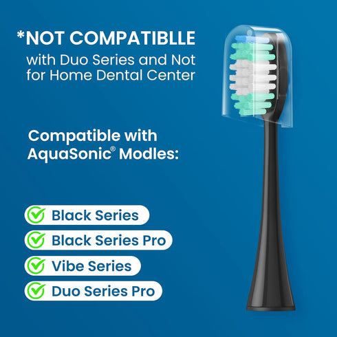 Replacement Toothbrush Heads 10 Pack Compatible with AquaSonic Black Series, Vibe Series, Black Series pro, and Duo Series pro Electric Toothbrush...