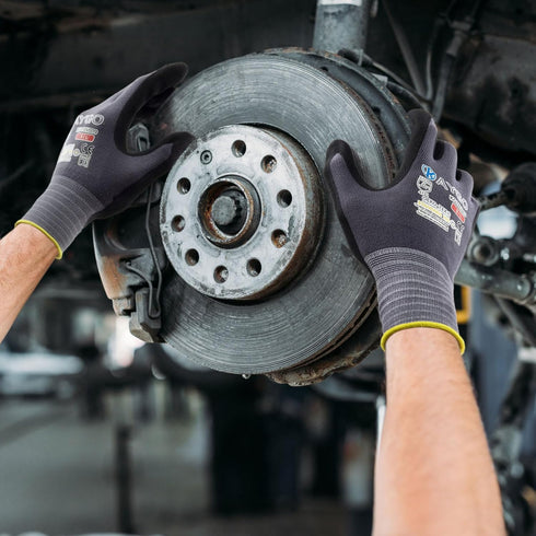 KAYGO Safety Work Gloves MicroFoam Nitrile Coated-3 Pairs, KG18NB,Seamless Knit Nylon Glove with Black Micro-Foam Nitrile Grip,Ideal for General P...