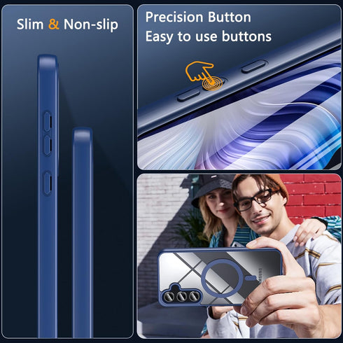 Samsung Galaxy A35 5G|A55 5G Case,A55 5G/A35 5G Case with Screen Protector,Magnetic Military Shockproof Rugged Heavy Duty Protection Slim Clear Co...