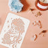 FINGERINSPIRE Women Sugar Skull Day of The Dead Stencil 11.7x8.3 inch A4 Large Size Lady with Flowers Laser Cut Reusable Airbrush Mylar Painting C...