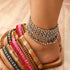 Yokawe Boho Anklets Bracelets Silver Bell Beaded Indian Anklet Chain Tassel Beach Barefoot Sandals Foot Jewelry for Women and Teen Girls?2Pcs?...