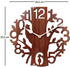 Tree Bird Round Wood Wall Clock (25 cm x 25 cm x 2.8 cm, Brown)...