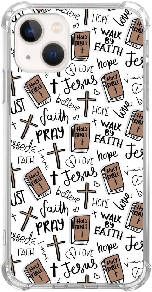 Holy Bible Case Compatible with iPhone 15 Plus, Christian Faith Pray Love Phone Case for iPhone 15 Plus, Cool TPU Protective Phone Case Cover......