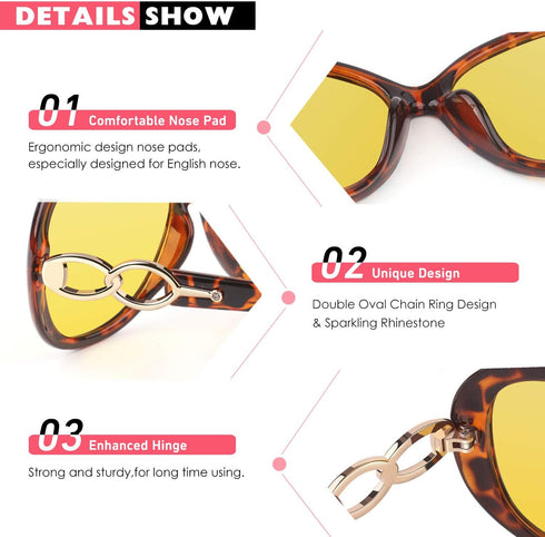 CGID Night Vision Driving Headlight Glasses Women Anti Glare Polarized UV400...