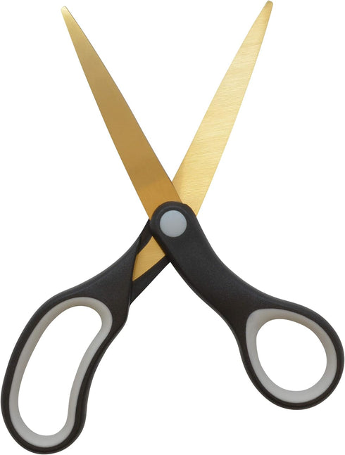 Westcott 55847 8-Inch Titanium-Bonded Scissors For Office and Home, Black/Gold, 2 Pack...