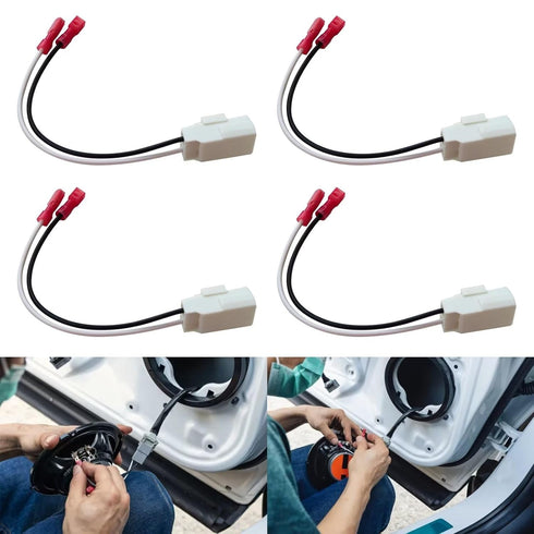 4pcs Front Rear Door Speaker Wire Harness Connector Plug for Jeep 2014-2018 Renegade...