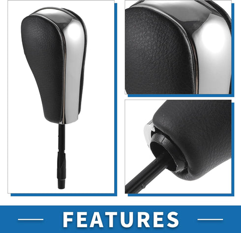 Automatic Gear Shifter Knob for BMW 1 Series E81 2006-2011 Plastic Faux Leather Automotive Gearbox Stick Shifter Lever Knob Chrome and Silver Tone...