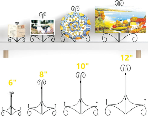 Plate Stand for Display with Hinged Folding Design, 6 Inch Picture Stands for Tables, Small Easels for Displaying Book, Art Piece, Photo and Platt...