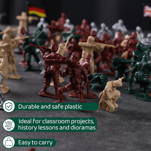 LovesTown 120PCS Army Men Toy Soldiers, Plastic Toy Soldiers Red Green Silver Beige Military Action Figures for Boys Birthday Gift...