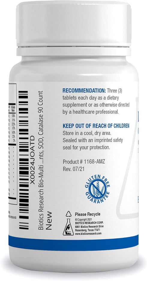 Biotics Research Bio Multi Plus Iron Free Multivitamin, Chelated Minerals, Iron Free, Emulsified Fat Soluble Vitamins, High antioxidants, SOD, Cat...