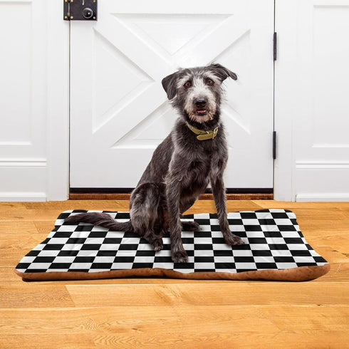 Checkerboard Pet Bed Pad Soft Dog Bed Mat with Anti-Slip Bottom, Machine Washable Crate Pad Mattress for Dog Sleeping...