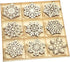 45 Pack Wooden Snow Flakes 3.5 Inch Unfinished Wood Snow Shaped Cutouts for DIY Christmas Crafts, with Sorting tray(5 Pieces each, 9 designs)...