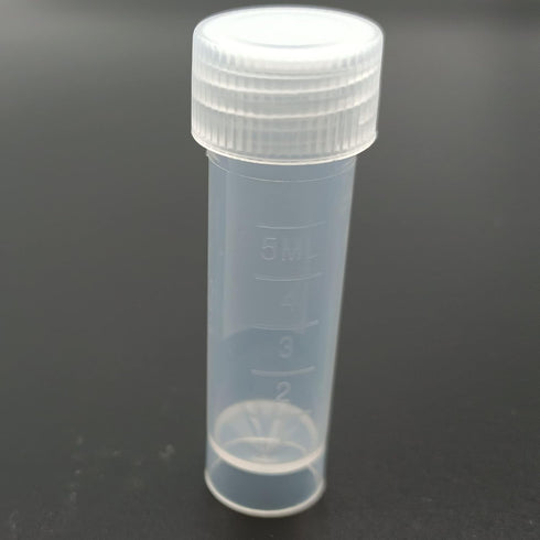 50 Pcs 5ml Graduated Plastic Tube Cryovial Cryogenic Vial Tube Mini Test Tube with Screw Cap...