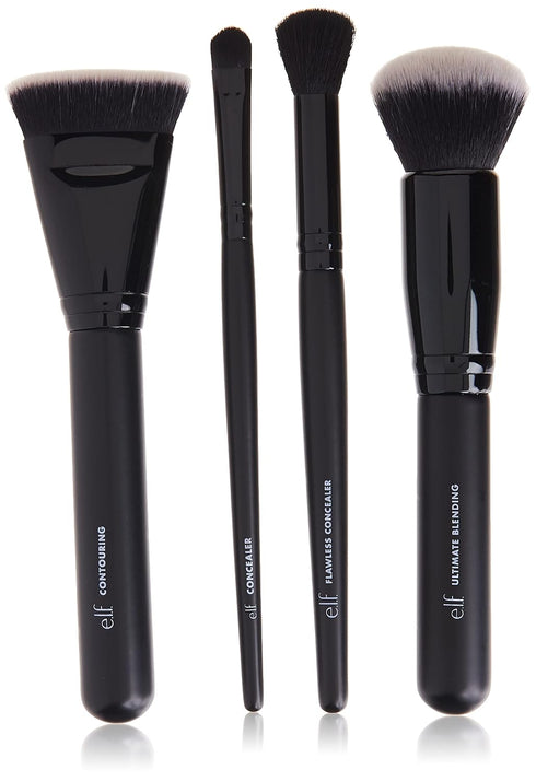 e.l.f. Complexion Perfection Brush Kit 4Piece Set, Synthetic...