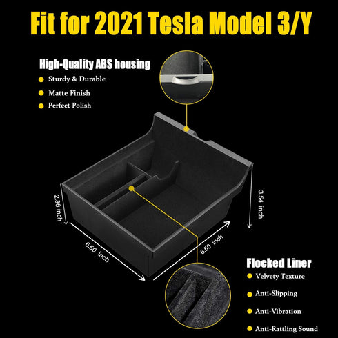Center Console Organizer Tray Fit for 2021 2022 2023 Tesla Model 3/Y Armrest Storage Box Cubby Drawer Container Tesla Model 3 Model Y Accessories ...