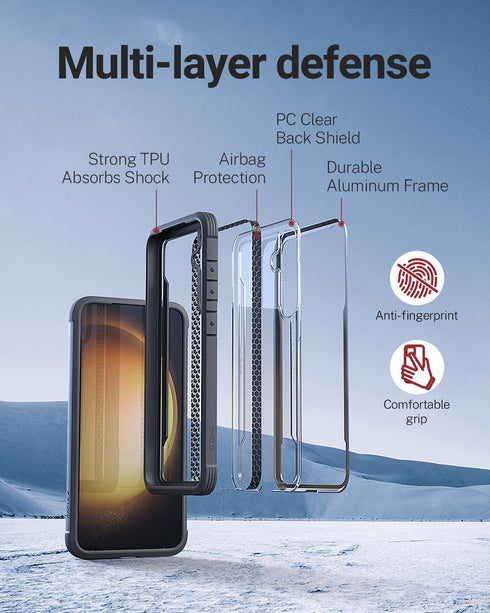 RAPTIC Shield Case Compatible with Samsung Galaxy S24+ Plus–Shockproof Military Grade Protection, Durable Anodized Aluminum Frame, 10ft Drop Teste...