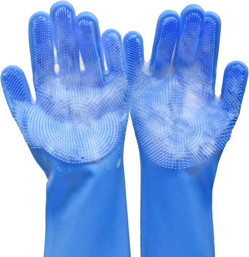 Pet Grooming Gloves, Yintoper Dog Washing Gloves with High-Density Teeth, Heat Resistant Silicone Cat Hair Remover with Enhanced Five Finger Desig...