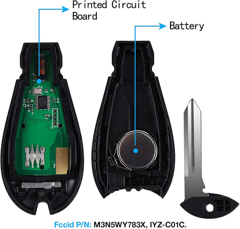 Keyless Entry Remote Control Key Fob for 2008-2020 Dodge Grand Caravan/Chrysler Town and Country?M3N5WY783X? Pack of 2...