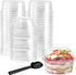 WUWEOT 50 Pack Plastic Dessert Cups, 12 oz Clear PET Dessert Bowls, Disposable Parfait Cups with Lid (No Hole) for Ice Cream Fruit Iced Cold Drink...