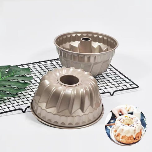 4 Inch Fluted Cake Pan, 4 Packs Carbon Steel Bundt Pan Reusable Nonstick Small Pie Cup Baking Bakeware for Toaster Oven Fryer Insta Pot,Cakes Tart...