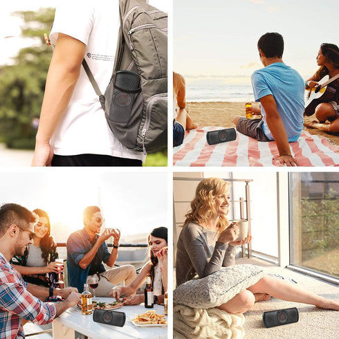Bluetooth Handsfree Speakerphone for Cell Phone, Wireless Car Kit Music Player Adapter with Back-Clip Portable Bluetooth Speaker for Home/Sport/Ou...