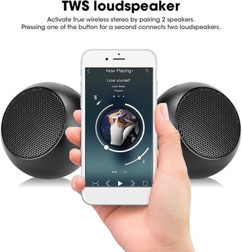 Zopsc Portable Aluminum Mini Hi-Fi Stereo Bluetooth Speaker BM3D Black Compact Body Clear Sound Hands- Call Loudspeaker Box...