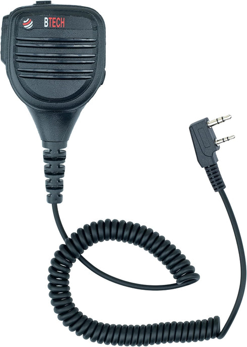 BTECH QHM22D Dual Push-to-Talk (PTT) Speaker Mic, Platinum Series IP54 Rainproof Shoulder Mic for BaoFeng, BTECH, Kenwood Radios...