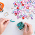 VILLCASE 100pcs Glass Flower Beads, Colorful Glaze Trumpet Flower Crystal Loose Beads, Translucent Bell Flower Spacer Beads with Hole for Jewelry ...