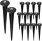12 Pack Metal Replacement Stakes Spike, Solar Light Stakes Flood Light Ground Stake Threaded Spike Solar Pathway Lights Spike for Garden Lights La...